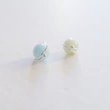 925純銀 星球 摩根石 耳環 或 耳夾 一對 (2色)