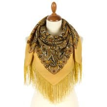 Authentic Pavlovo Posad Russian Shawl Scarf Soft 100% Wool 89x89 cm 2062-2