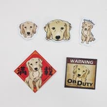 黃金獵犬 寵物防水抗曬貼紙 行李箱 滑板 衝浪板 春聯 貼紙