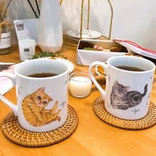 合作插畫藝術家-英格藍貓 下午茶骨瓷杯系列-甜蜜貓貓杯