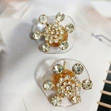 vintage jewelry  典雅萊茵太陽花 夾式耳環
