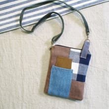 E*group 方塊拼布小物包  咖啡色系