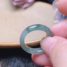 【求‧緣】冰飄花翡翠戒指戒圈 | 國際12.5圍| 天然緬甸玉翡翠A貨