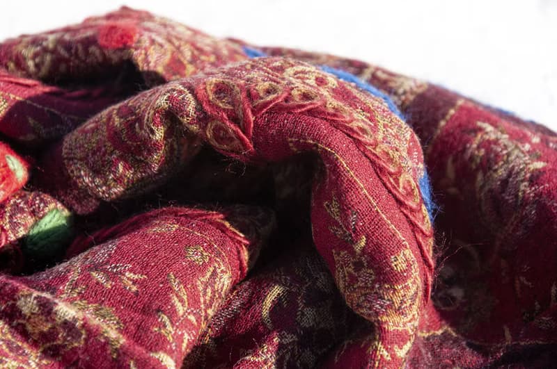 喀什米爾Cashmere/水煮羊毛披肩/針織圍巾/刺繡圍巾/羊絨披巾-花