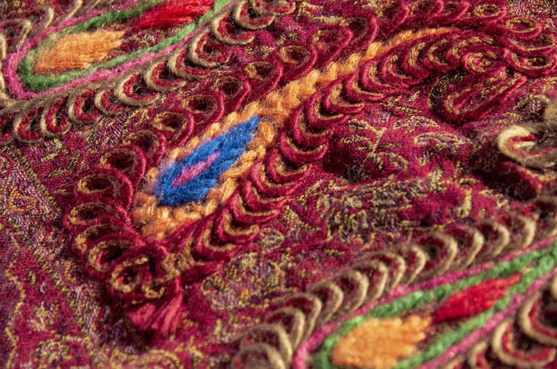 喀什米爾Cashmere/水煮羊毛披肩/針織圍巾/刺繡圍巾/羊絨披巾-花