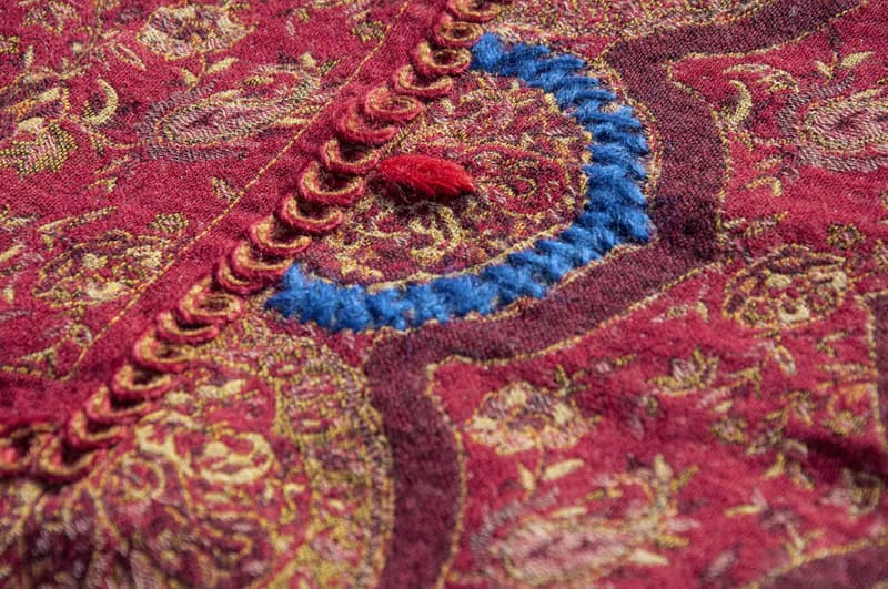 喀什米爾Cashmere/水煮羊毛披肩/針織圍巾/刺繡圍巾/羊絨披巾-花