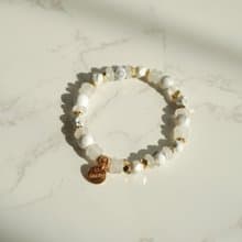 白松石白幽靈算盤珠14KGF手鏈