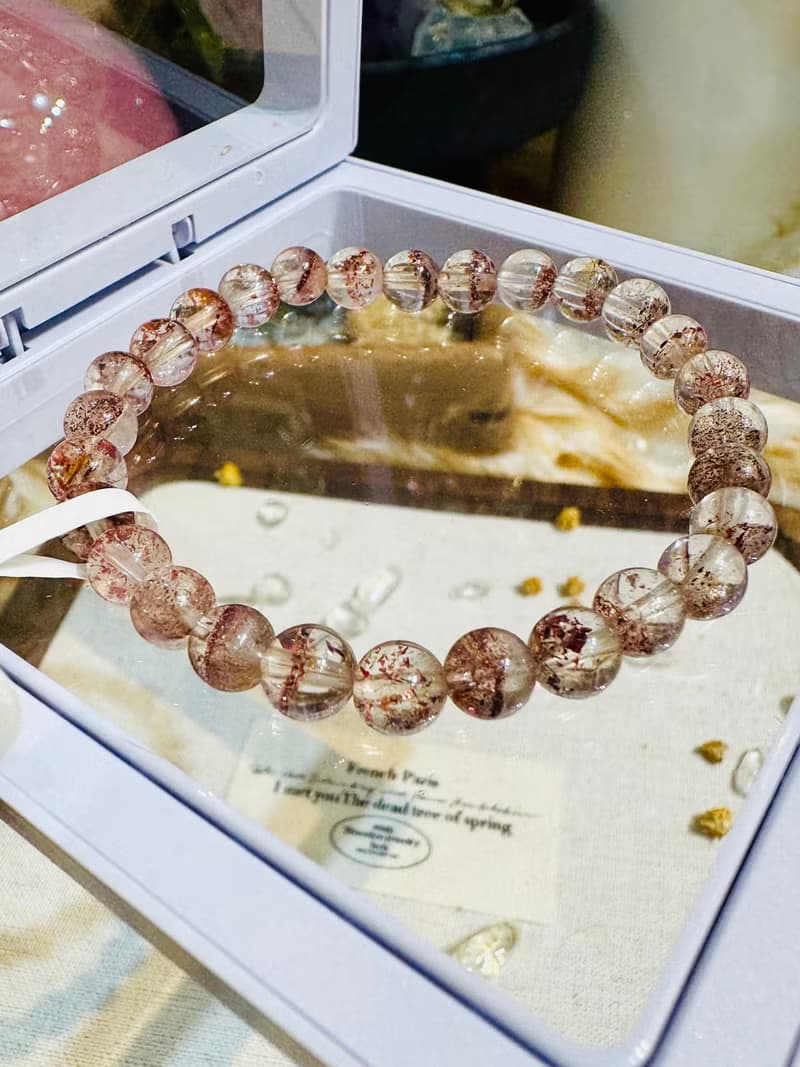 小精品彼岸花紅超七金草莓6mm9.10g水晶貴人運桃花三輪骨幹水晶
