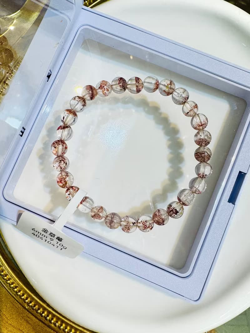 小精品彼岸花紅超七金草莓6mm9.10g水晶貴人運桃花三輪骨幹水晶