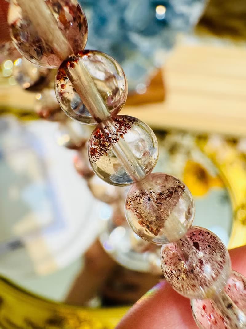 小精品彼岸花紅超七金草莓6mm9.10g水晶貴人運桃花三輪骨幹水晶
