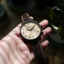 Hush Puppies 經典休閒雙時區手錶(HP7158)-象牙