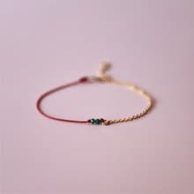 【聖誕飾品】獻上祝福 生命善愛 14k注金手鍊+ 紅蠟線 生日