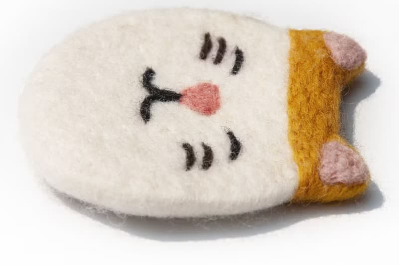 情人節禮物 聖誕交換禮物 森林系羊毛氈杯墊 動物杯墊-貓咪吸水墊