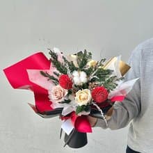 永生聖誕花束 聖誕節 交換禮物 永生花 木棉花 雪松 索拉花