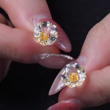 巴西天然白水晶耳環耳釘 925純銀鍍18K金 | 天然水晶 | 送禮