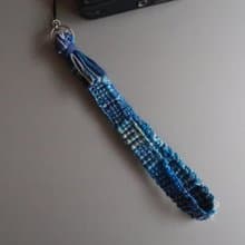 Strap13　カメラストラップ　20cm　ロング　携帯電話　スマホ　手織り　blue　gift 　禮物　相機掛繩　生日禮物 【再販】