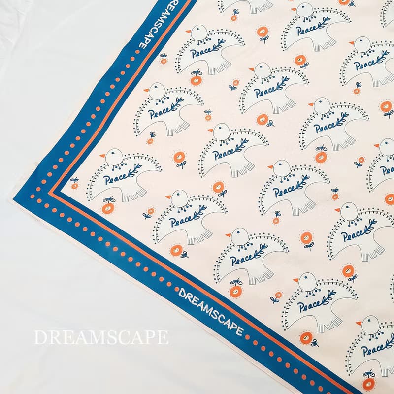 Peace Dove Bible inspired 100% silk scarf  平安鴿子聖經  真絲色丁90cm絲巾