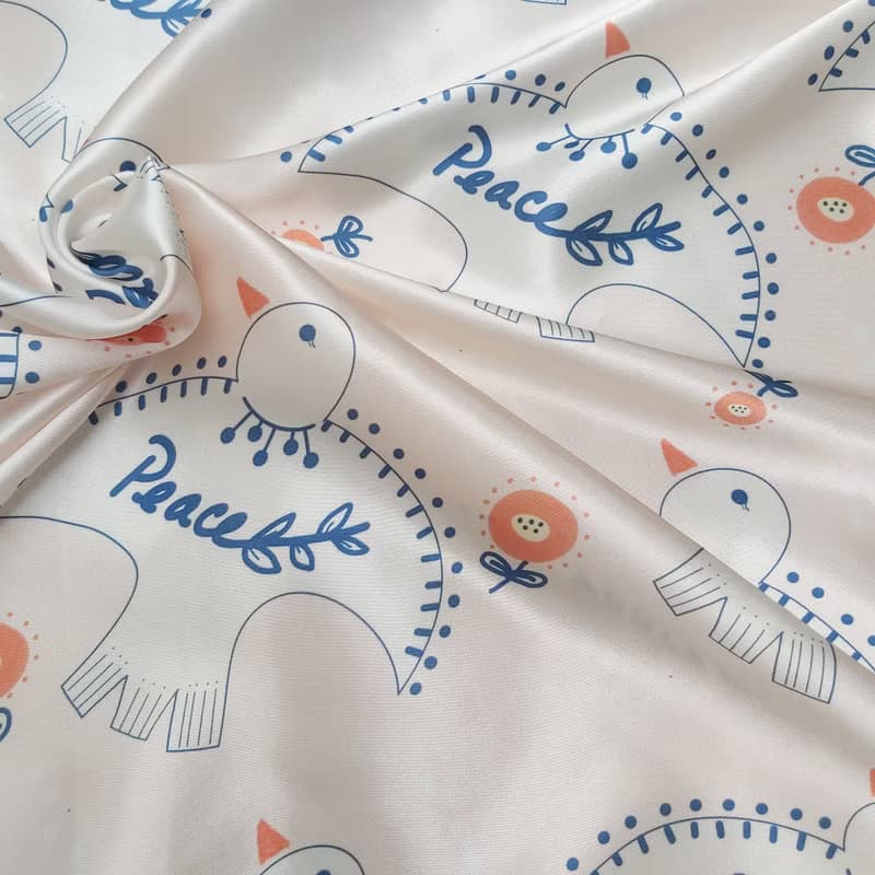 Peace Dove Bible inspired 100% silk scarf  平安鴿子聖經  真絲色丁90cm絲巾