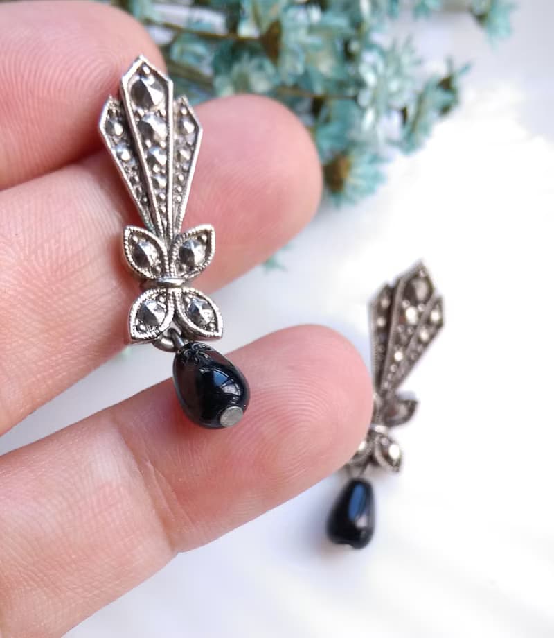 Vintage Jewelry 西洋古董飾品 AVON  藝術裝飾風格 針式耳環