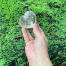 天然彩虹帶彩白水晶大愛心| 淨化負能量|快速出貨 風水擺件