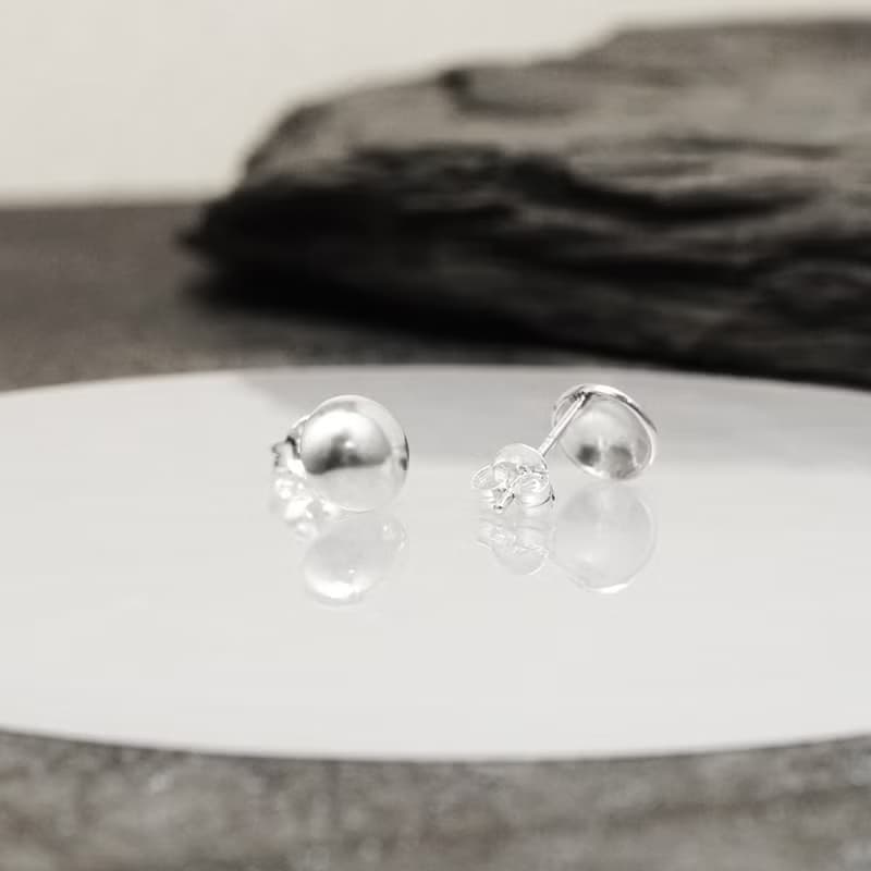 圓環經典系列耳環 圓潤大款 925純銀 針式耳環