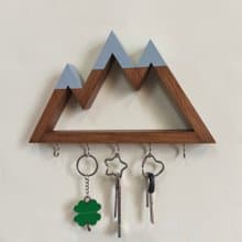 Wooden wall key holder Mountains peaks (gray tops)
