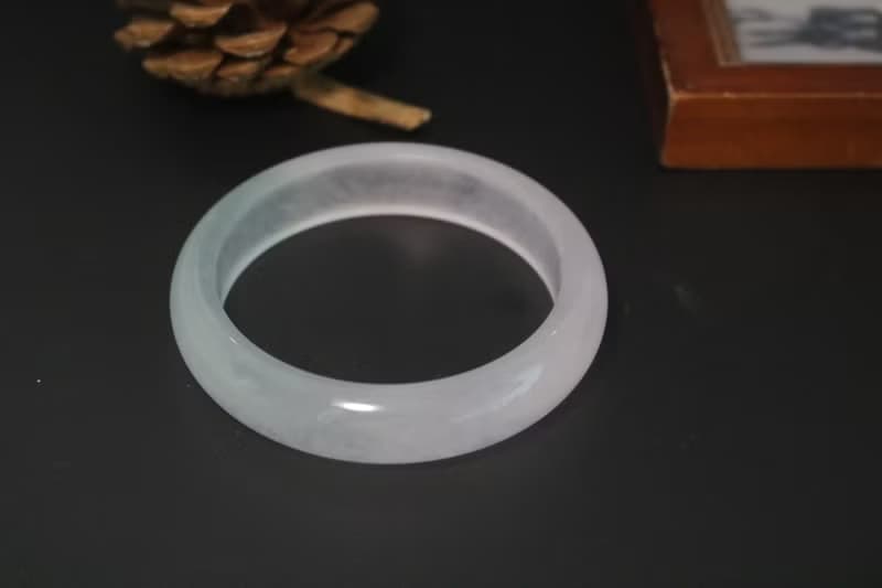 冰糯種飄花紫羅蘭玉手鐲天然玉石手鐲