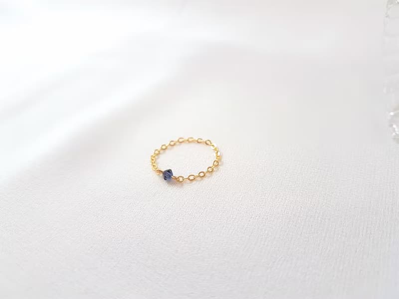 小水晶 鍊戒 (海洋藍)