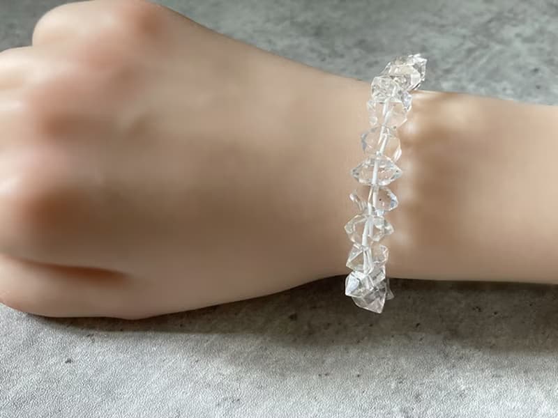 【永恆之光。美國閃靈鑽手串】紐約雙尖赫基蒙鑽、高頻能量