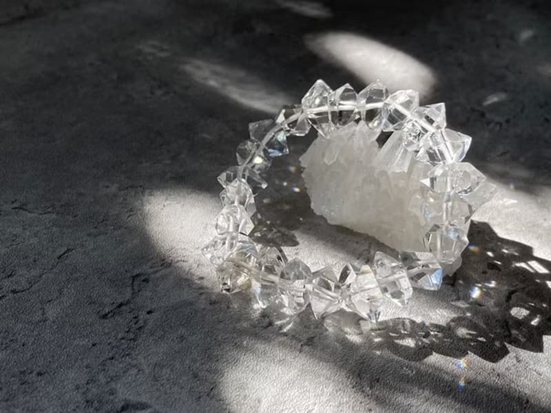 【永恆之光。美國閃靈鑽手串】紐約雙尖赫基蒙鑽、高頻能量