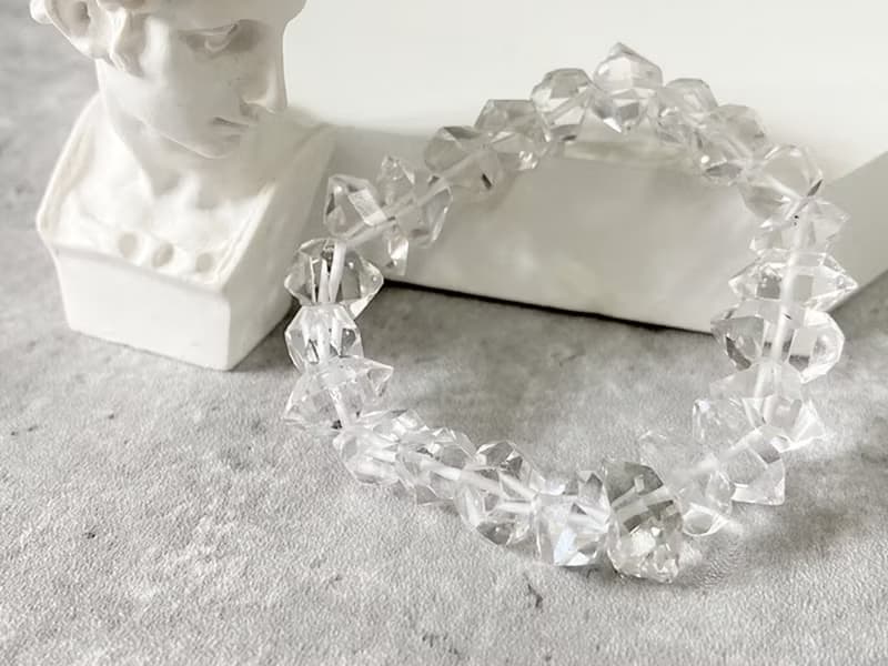 【永恆之光。美國閃靈鑽手串】紐約雙尖赫基蒙鑽、高頻能量