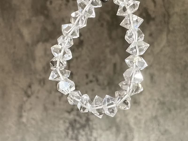 【永恆之光。美國閃靈鑽手串】紐約雙尖赫基蒙鑽、高頻能量
