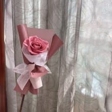 【單支永生玫瑰】乾燥玫瑰色 永生花 母親節 婚禮小物 附提袋
