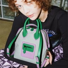 Play Lilac 3Way Tote Bag (Two-tone Canvas + ITALY Cow Leather)