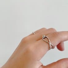 │簡約│無限交織 • 開口戒 • 純銀戒指 • 可碰水 • 抗過敏