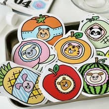 開心動物園水果大貼紙九代-8款圖案/防水貼紙