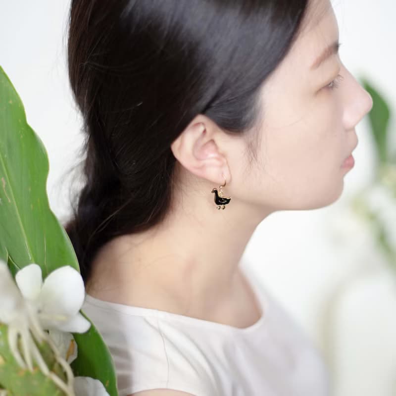 柯爾鴨 嘎嘎鴨子 農場好朋友 夾式耳環 生日禮物 紙盒包裝