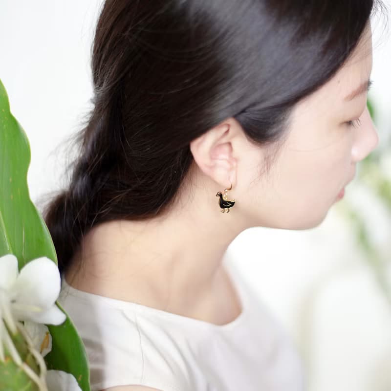 柯爾鴨 嘎嘎鴨子 農場好朋友 夾式耳環 生日禮物 紙盒包裝