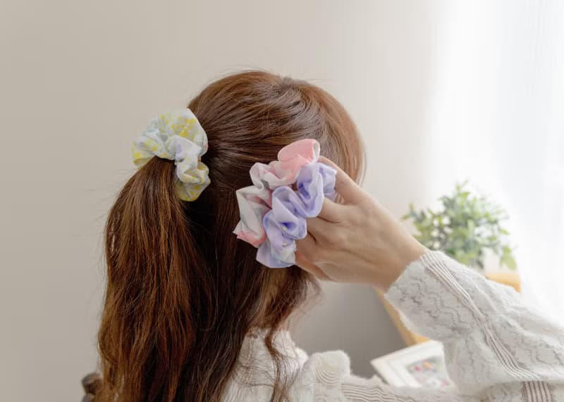 【鄉間走走-米白-花漾髮圈-小】髮飾 / 髮束