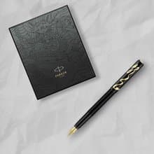 PARKER 新威雅XL 尊爵黑金龍 特別版鋼筆墨水禮盒組 F尖 免費刻字