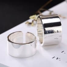 Real S 925 Sterling Silver Women Cool Wide Open Rings Plain NO Decoration