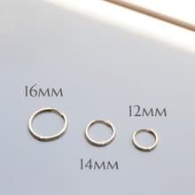 14K Tint Cycle Lock Earring (16mm 14mm) 圓耳扣耳環 (單個)