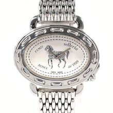 【日本直送 中古美品】フェンディ FENDI 腕時計 8300M セレリア ホース ステンレススチール シルバー ホワイト