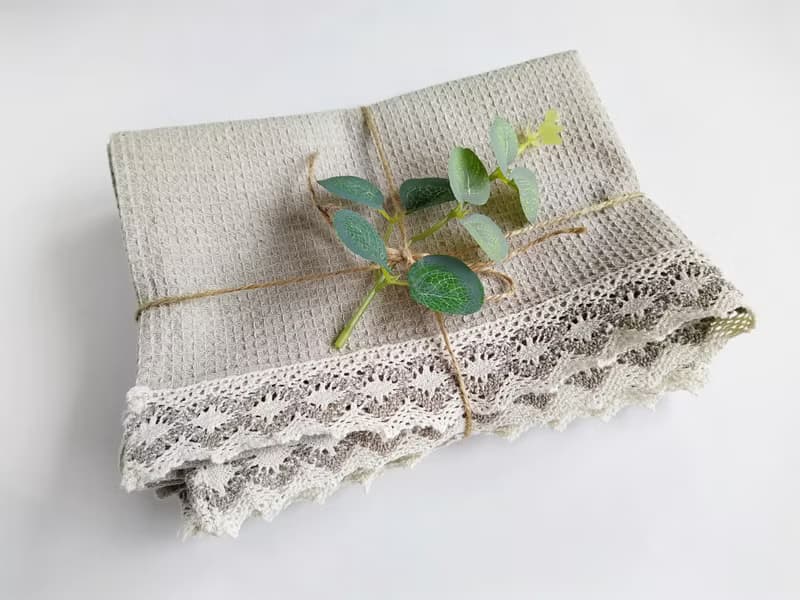 Organic kitchen dish towel, Decorative towels sets, Waffle linen towel