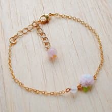 粉白色繡球花 14K包金手鍊