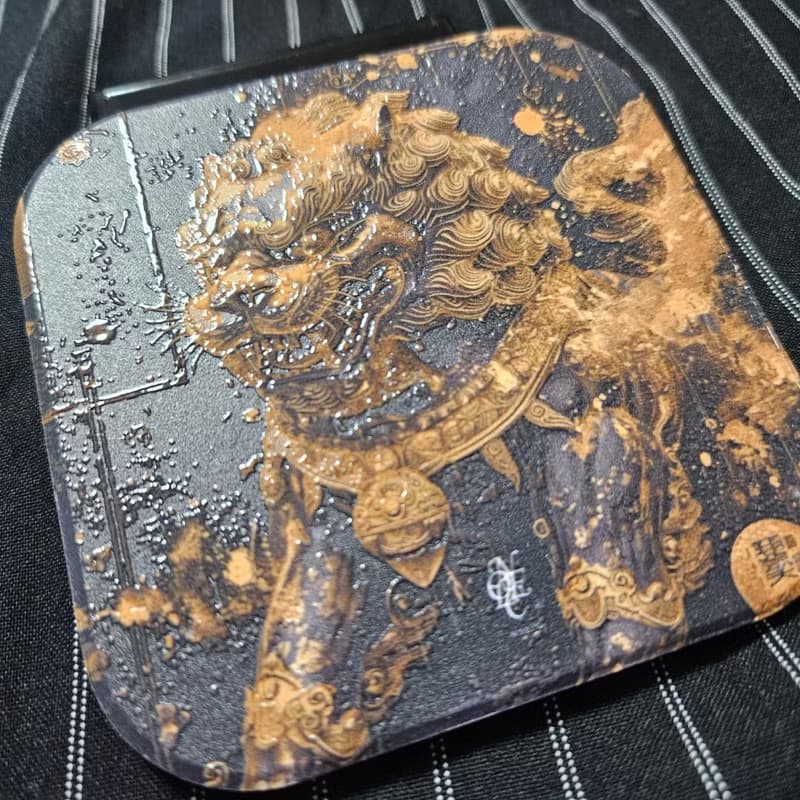 金獅-晶雕吸水陶瓷杯墊