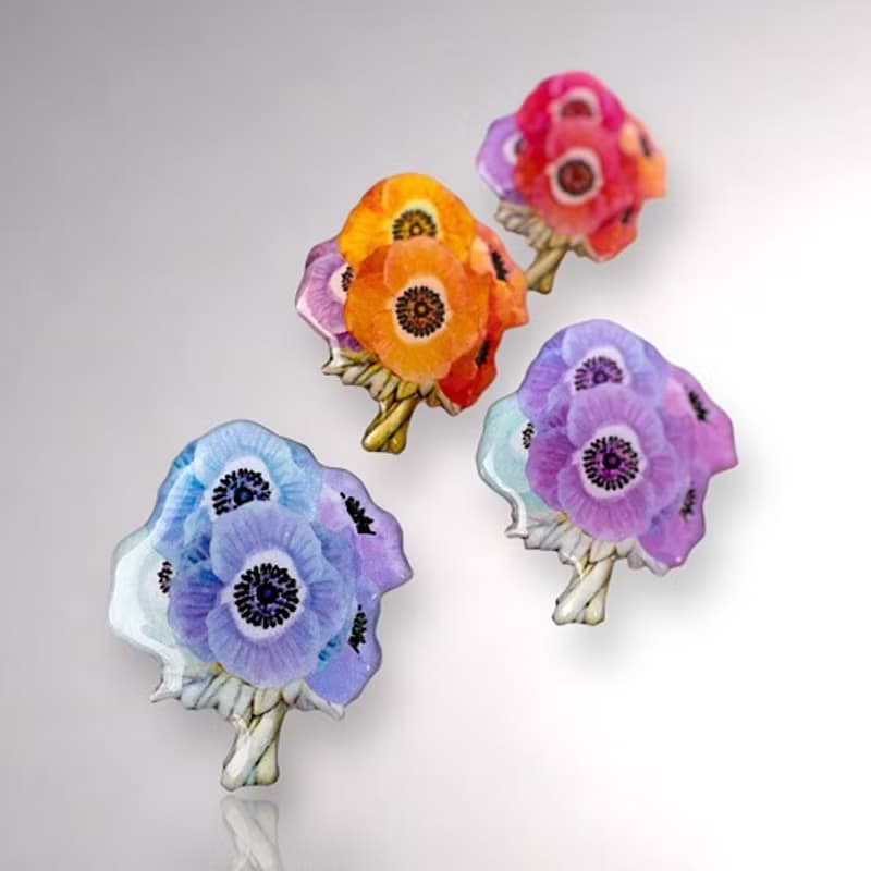 アネモネブーケのブローチ(4色)