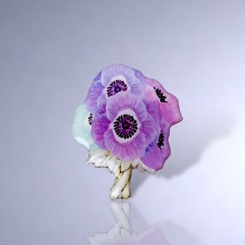 アネモネブーケのブローチ(4色)