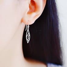 秘境森林純銀耳環 | 925純銀鏤空葉子 文藝 文青 優雅 女生禮物
