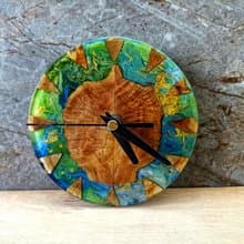 鐘 手 工藝品 生日禮物 居家裝飾 Wall clock wood and resin / Wall decor